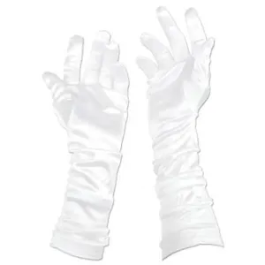 "White Evening Gloves - One Size Fits Most"