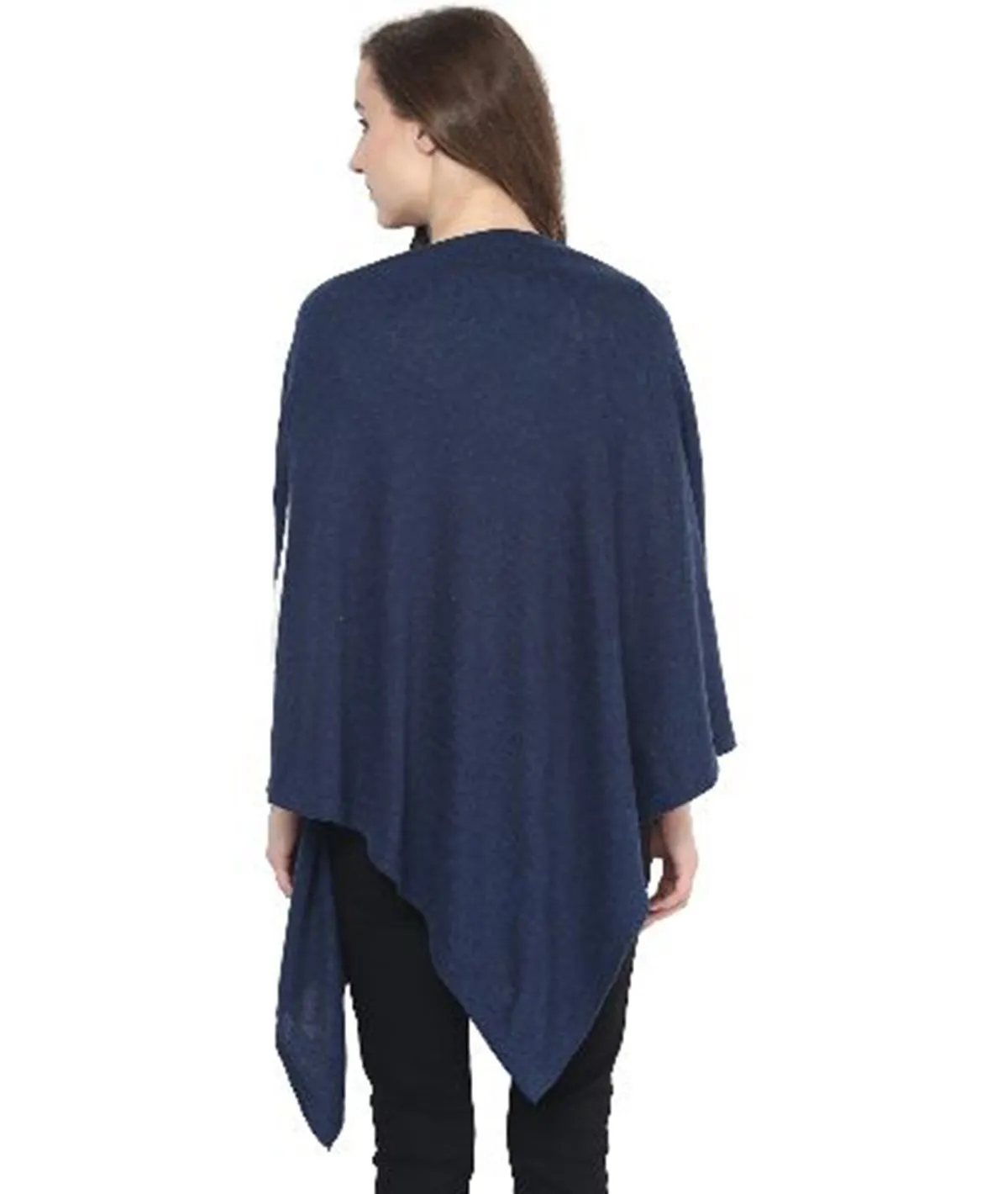 Rosette - Navy Cotton Knitted Fashion Poncho / Top / Cape