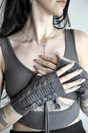 Smoke Fingerless Arm Warmers