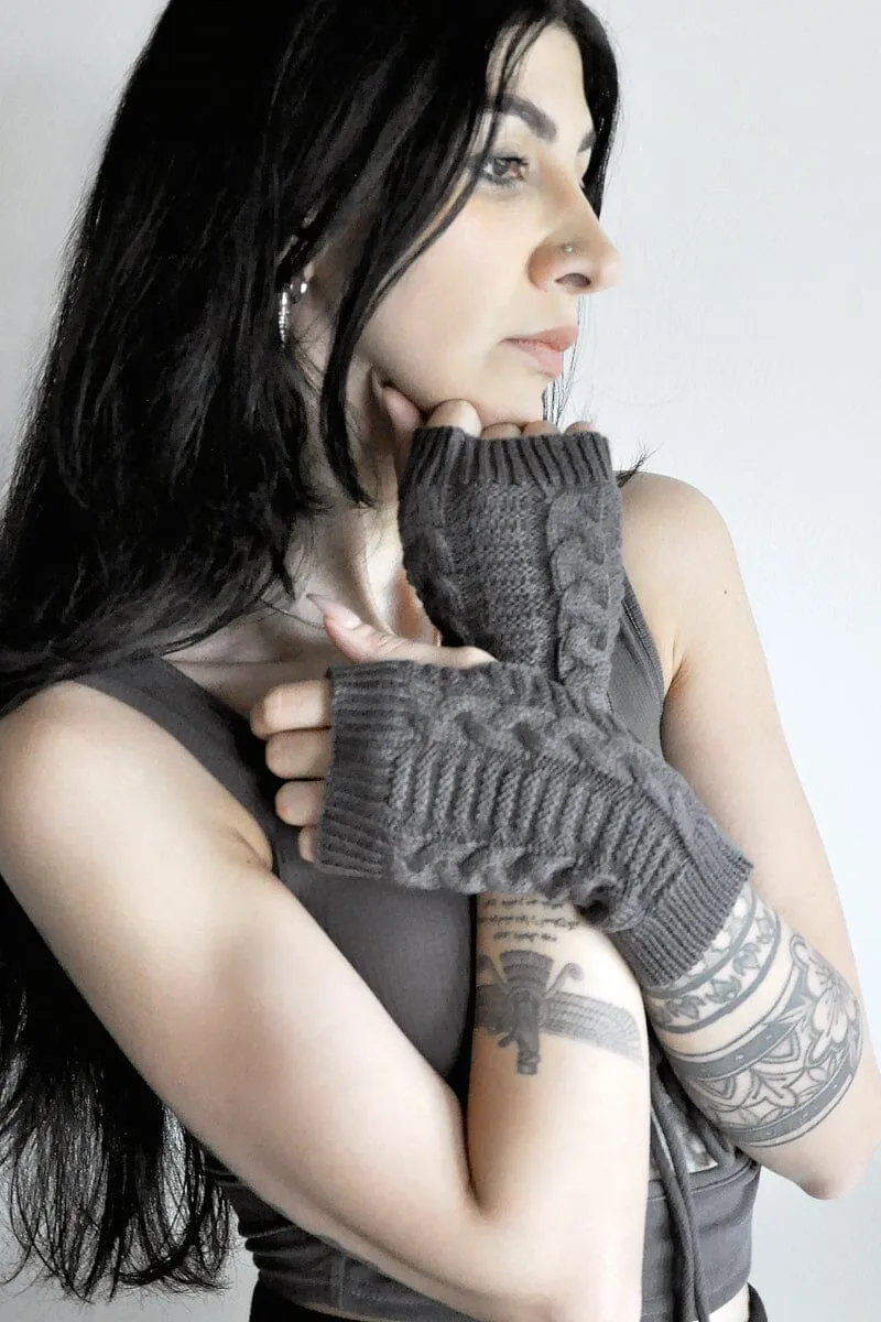 Smoke Fingerless Arm Warmers