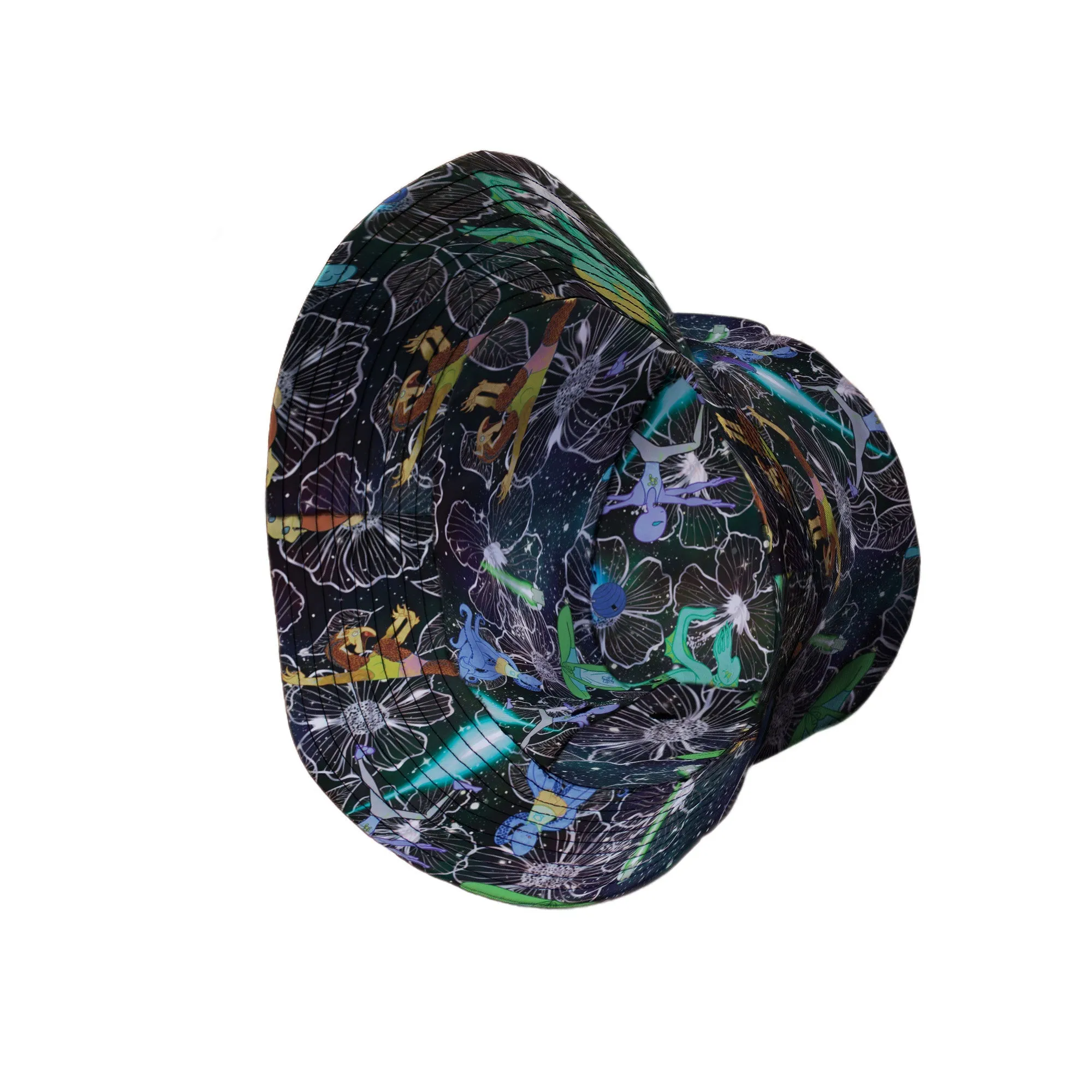 Space Alien Yoga Black Bucket Hat