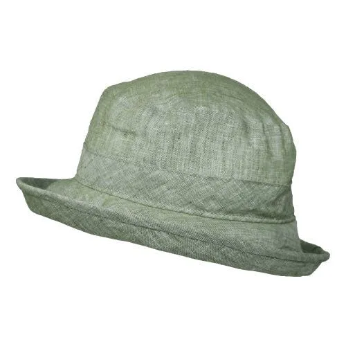 Sun Protection Bowler Hat - Linen Chambray