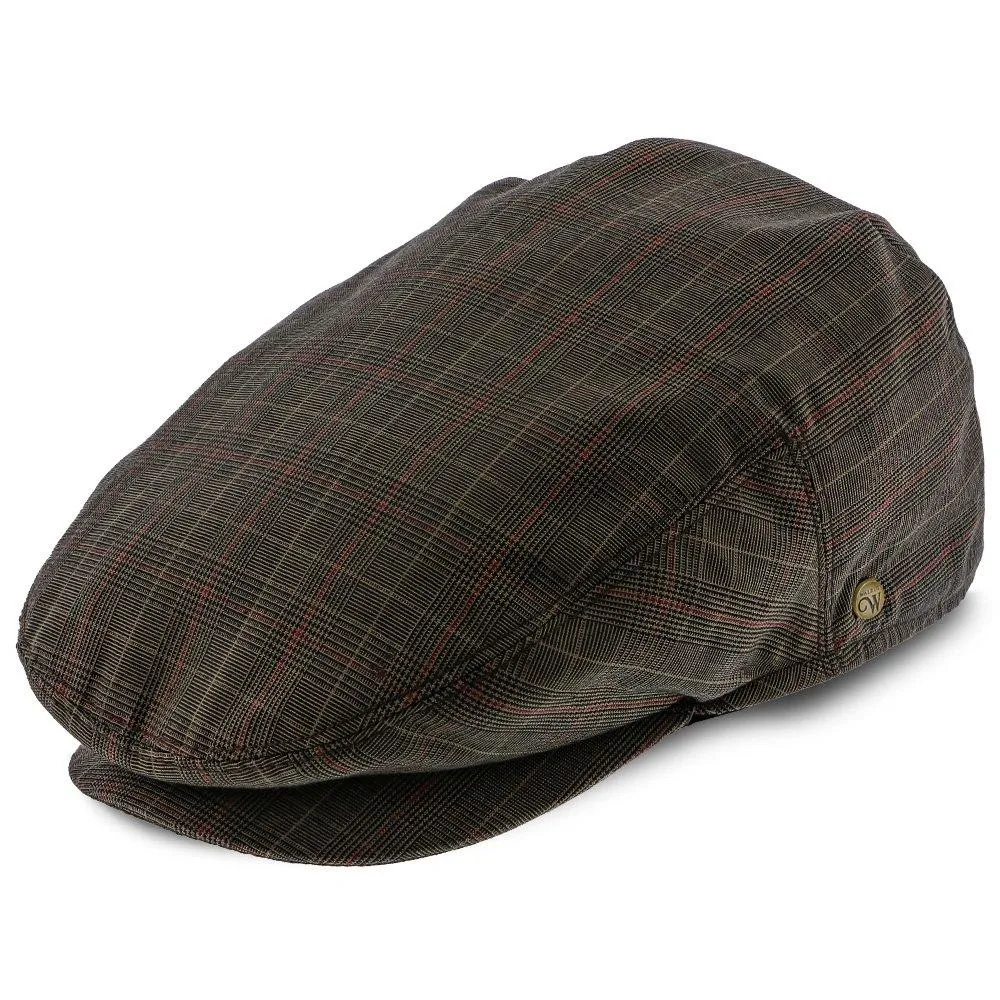 The Fairway - Walrus Hats Brown/Red Plaid Polyester Ivy Cap