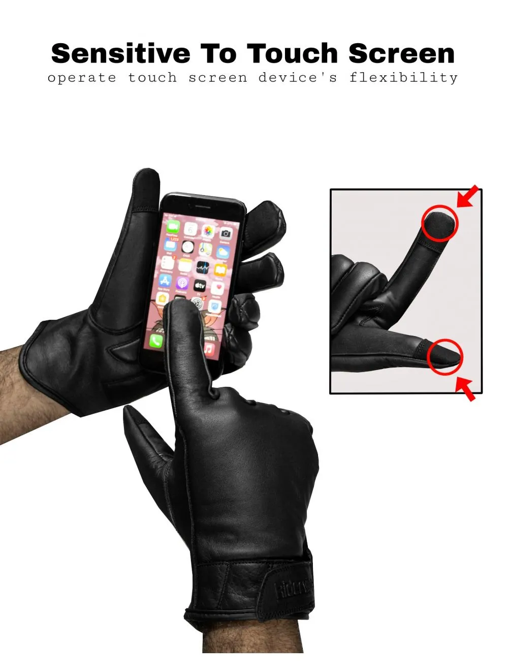 Touch Screen Sensitive Genuine cowhide leather gloves