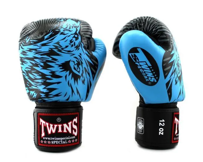 Twins Special Fancy BOXING GLOVES FBGVL3-50 LIGHT BLUE/BLACK