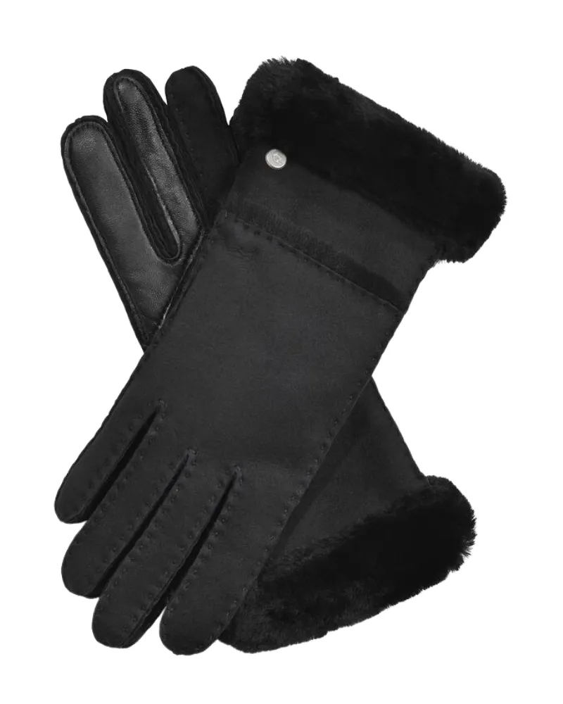 UGG Black Sheepskin Seamed Gloves