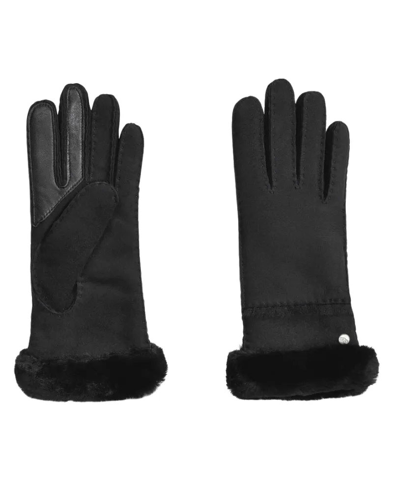 UGG Black Sheepskin Seamed Gloves