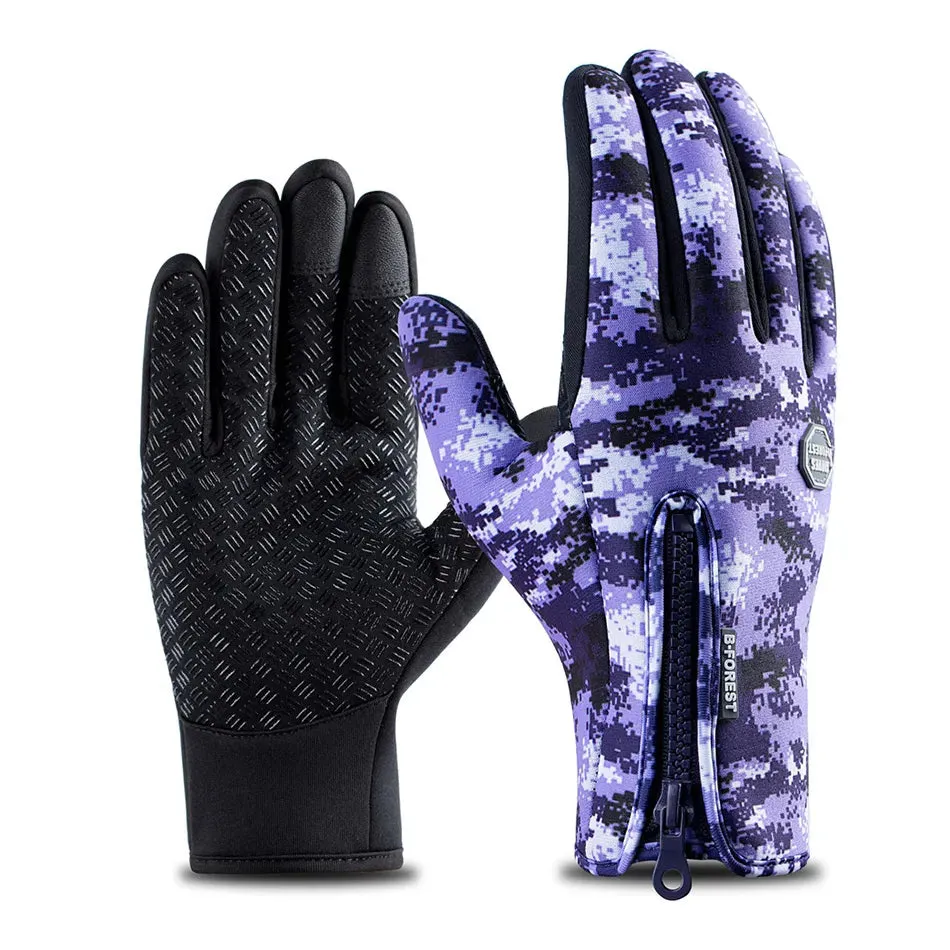 WorthWhile Winter Cycling Gloves Bicycle Warm Touchscreen Full Finger Glove Waterproof Outdoor Bike Skiing Motorcycle Riding