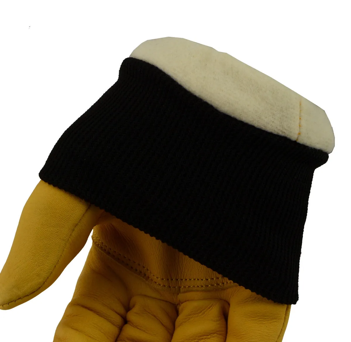 Xelement XG37546 Men's Yellow Full Grain Deerskin Leather Gloves