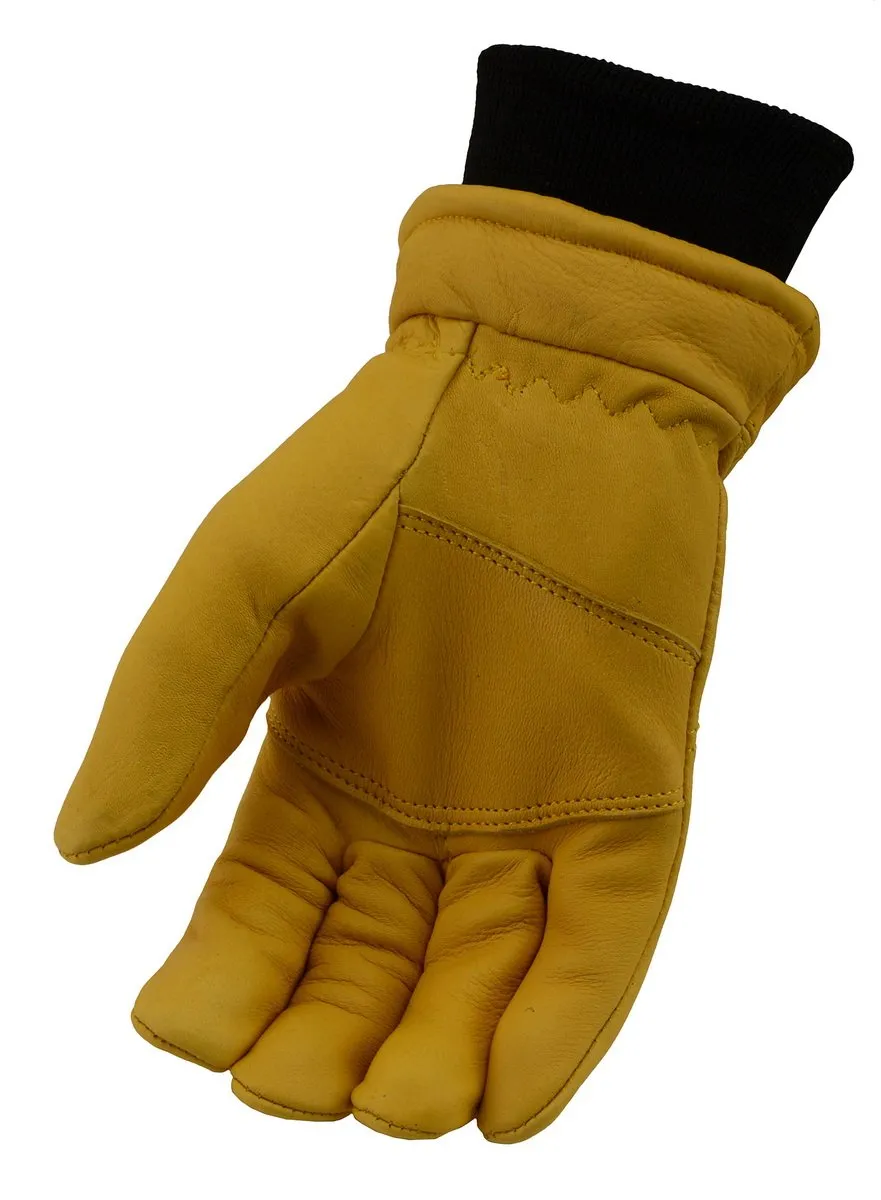 Xelement XG37546 Men's Yellow Full Grain Deerskin Leather Gloves